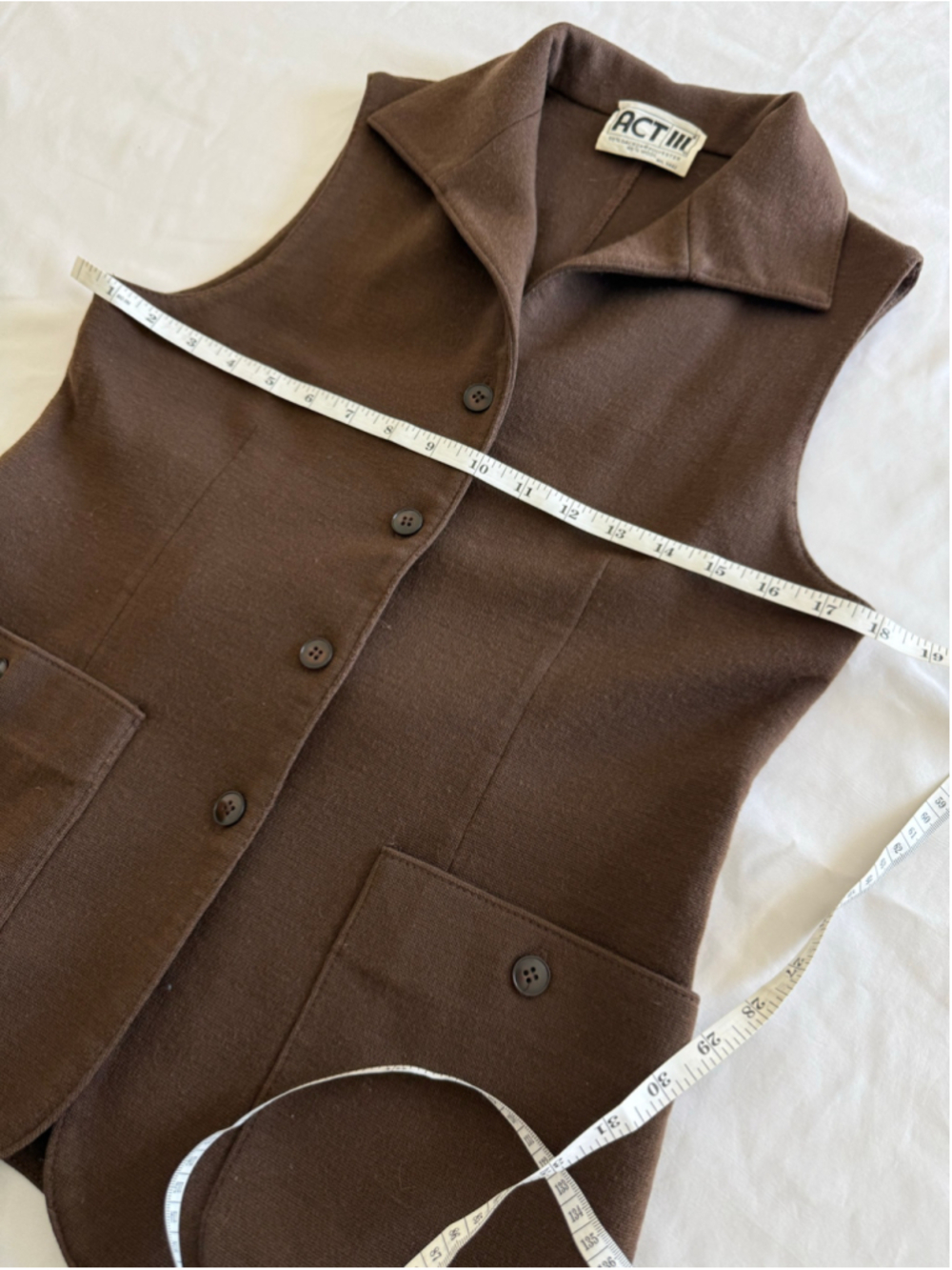 Women's Vintage Act III Brown Button-Front Vest - Picture 5 of 7